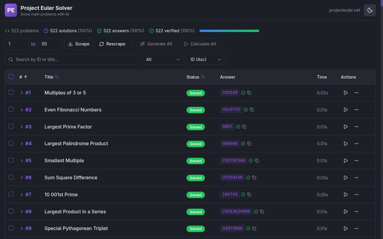 Project Euler Solver preview